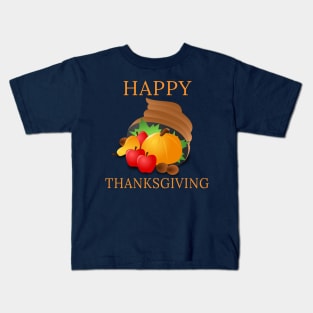 Happy Thanksgiving Turkey Day Cool Gratitude Gift Kids T-Shirt